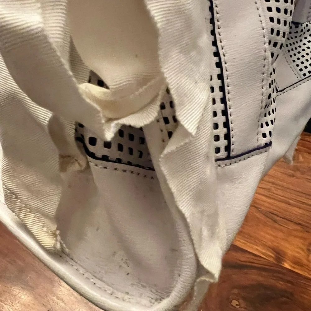 Juicy Couture White and Black Perforated Satchel